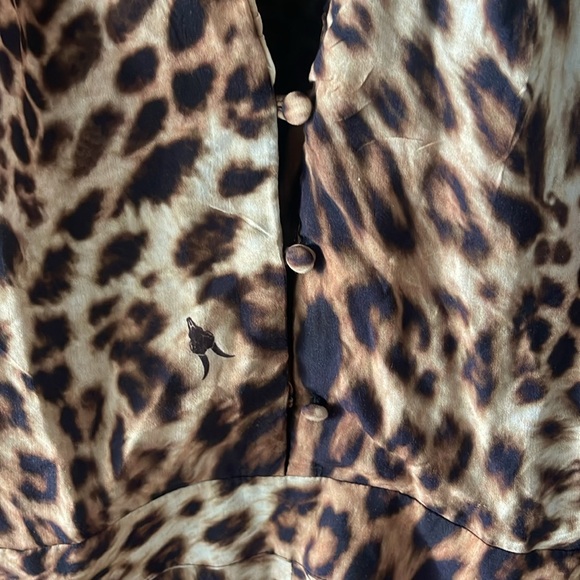 All Saints animal print mini dress. Size 2 ties in the back to customize fit . - Picture 3 of 7